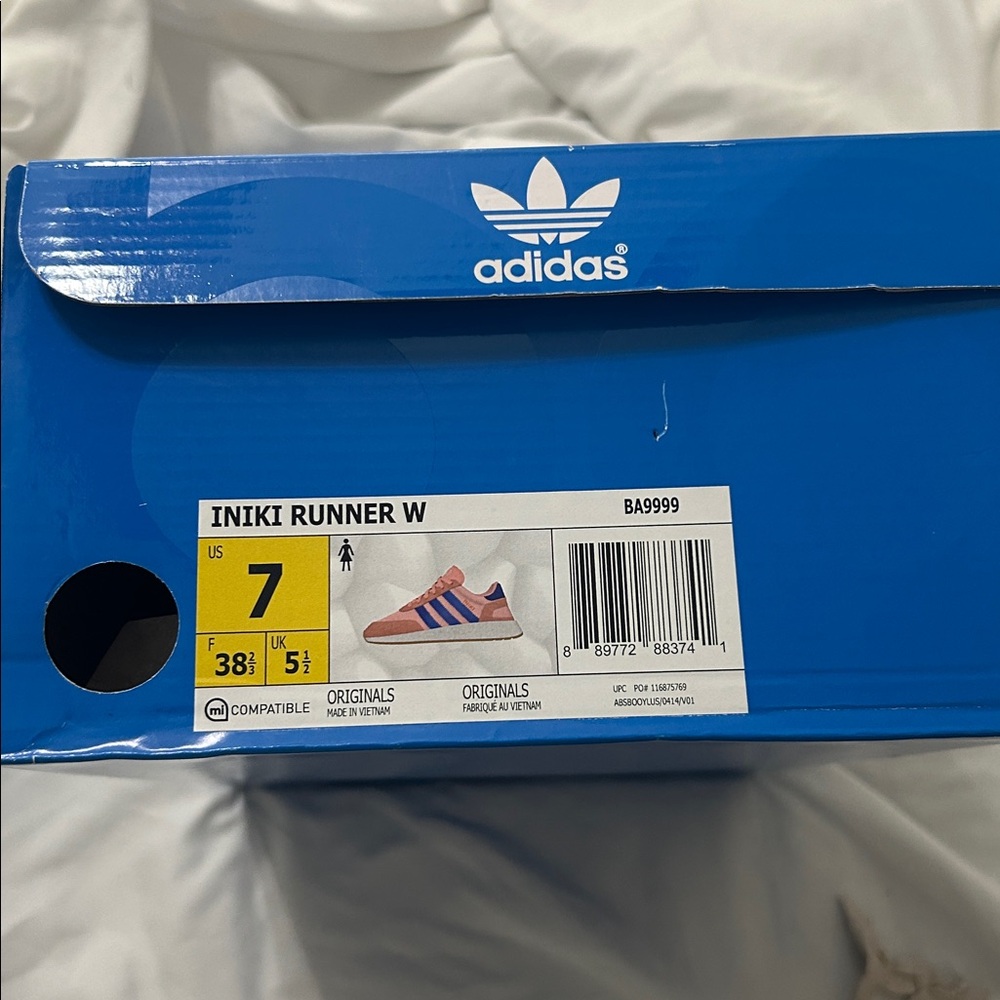Adidas INIKI Women's Pink and Blue Sneakers size 7 - Picture 7 of 7
